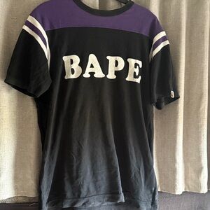 BAPE A.S.N.K.A Black and Purple Logo Tee VtG L